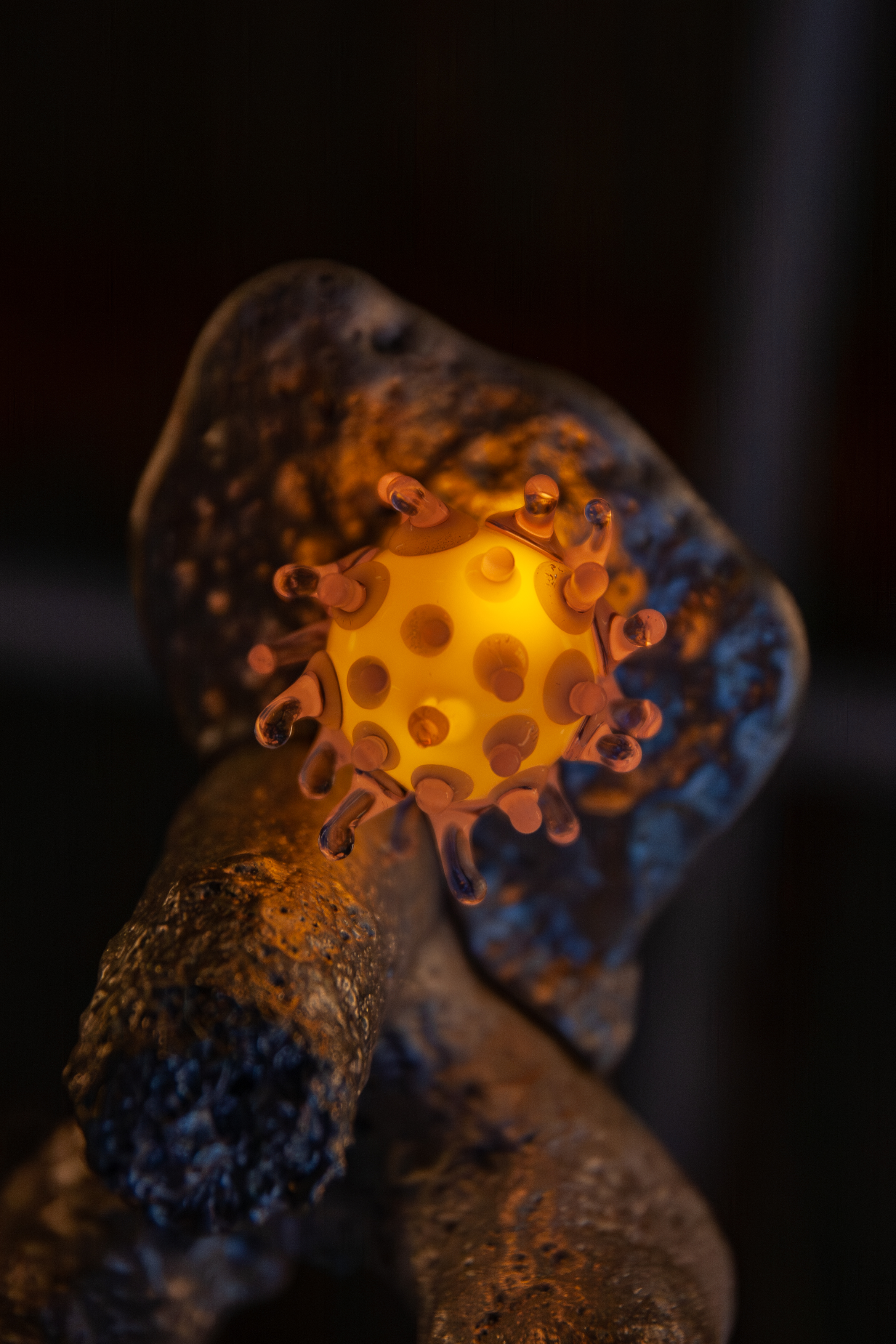 Chandelier — glass and cast aluminium 2
