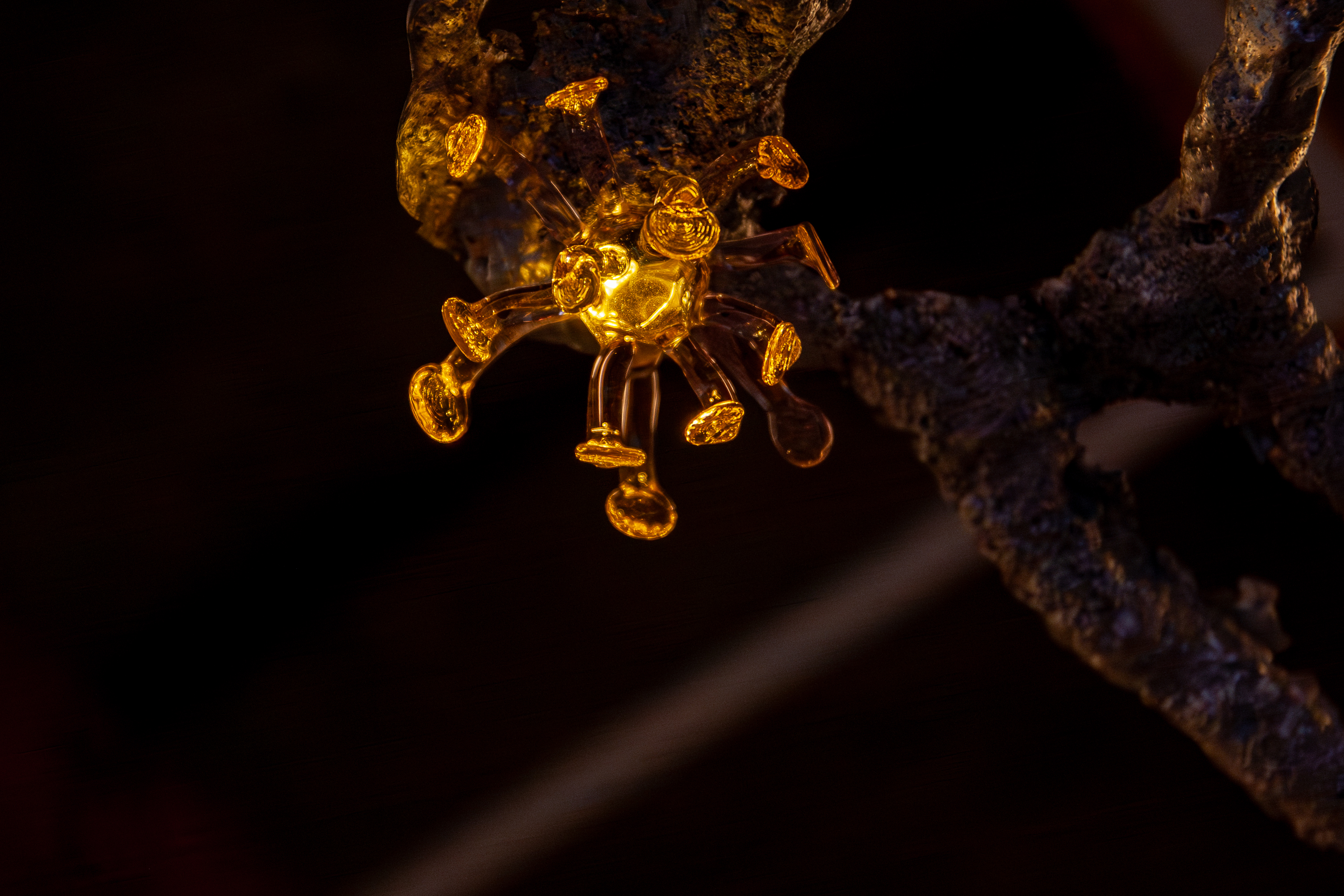 Chandelier — glass and cast aluminium 3
